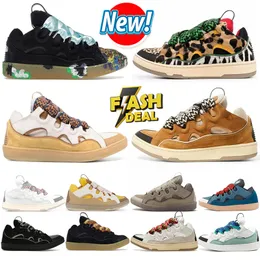 Designer Dress Shoes Fashion Leather Curb Sneakers Pairs Men Women Lace-Up Extraordinary Trainers Calfskin Rubber