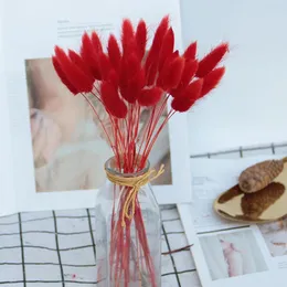 Dekorative Blumen Getrockneter Blumenstrauß Künstliche Lagurus Ovatus Dekoration für Zuhause El Hochzeit GQ