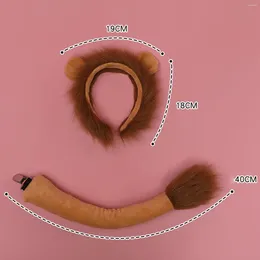 Party Supplies Lion Tail Ears Costume Plush Headband Cosplay For Adult Children Teenager Show Carnival