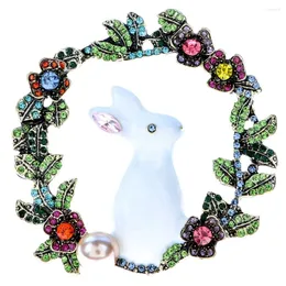 Brooches CINDY XIANG Rhinestone Rabbit For Women Small Cute Animal Pin White Color Wedding High Quality 2024