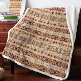 Blankets Geometric Morocco Retro Cashmere Blanket Winter Warm Soft Throw For Beds Sofa Wool Bedspread