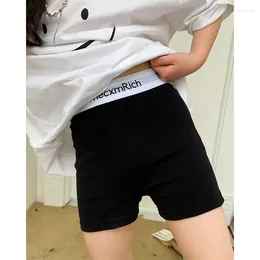ズボンガールズのファッショナブルなハイウエストショーツ子供服2024春と夏の韓国のカジュアルレターウエストレギンス