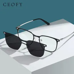 Ceofy Occhiali da vista da uomo con montatura magnetica per occhiali da sole polarizzati Miopia Prescrizione Moda per donna 240119