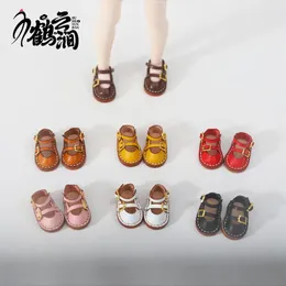 Mini Deri Ayakkabılar 1/6 1/8 1/12 OB11 Blyths OB22 OB24 Bebek Ayakkabı Çift Ayakkabı Oyuncak Aksesuarları 3.0 * 1.8cm 240123