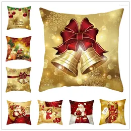 Christmas Decorations 2024 Happy Year Decor 45x45cm Pillowcase Cushion Cover Merry For Home Natal Xmas Decoration