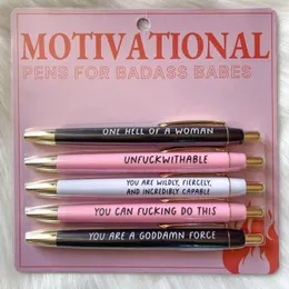 Plastik Motivasyonel Badass Kalem Komik Kırtasiye İmza Kalemler İtme Tipi Nötr Ofis