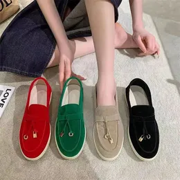 Sport Women Flats Shoes 2024 Trend Platform Suede Loafers Shoes Casual Ladies Solid Color Walking Non Slip Chaussure Femme 240130