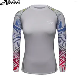Kadın Mayo Kadınlar Uzun Kollu Spor Hızlı kuruyan T-Shirt Sörf Yüzme Fitness Çalışan Yoga Üstleri döküntü koruyucusu wetsuit spor giyim