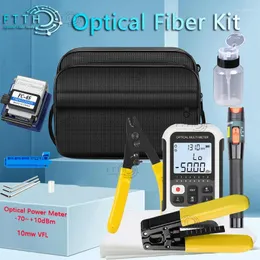 Kit de ferramentas FTTH de equipamento de fibra óptica com medidor de potência e localizador visual de falhas de 10mW FC-6S/SKL-6C Cutelo
