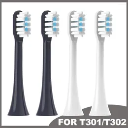 Cabeças de escova de dentes de substituição para mijia t301/t302 sonic escova de dentes elétrica dupont bicos de cerdas com embalagem a vácuo