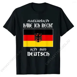 Herr t-skjortor ich bin deutsch t-shirt roligt tyska språket Tyskland säger casual skjorta bomull man tshirts märke