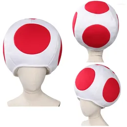 Party Supplies Kids Boys Toad Kinopio Cosplay Costume Accessories Hat Anime Bros Roleplay Red Dot Mushroom Head Cap Fancy Dress Up Fashion