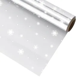 Stobok 80cm Cellofan Wrap Tjocklek Roll Snöflinga Dekorerade väskor Presentkorgar Konst Hantverk 240124