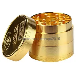 Diğer Sigara Aksesuarları 40mm Çinko Alaşım Tütün Öğütücü 4 Katmanlar Metal Öğütücüler Herb Sigara Kılavuzu aşındırıcı Araçlar BH2142 DROP D DHZAM