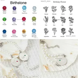 Charm Bracelets Custom Birthstone Pearl Bracelet Birth Flower Birthday Gift For Her Jewelry Women Q231025 Drop Delivery Dhhos