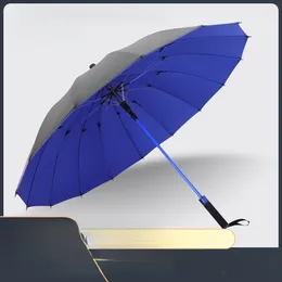 Paraplyer vattentätt täckning 16-ben soligt paraply rak golf plus-storlek dubbel vindtät långhandtag utskrivbar logotyp