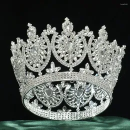 Grampos de cabelo Bling Wedding Crown Diadema Tiara com Zircônia Cristal Elegante Mulher Tiaras e Coroas para Pageant Party
