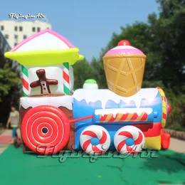 wholesale Outdoor 4.5m high Large Advertising Inflatable Christmas Train Balloon Cartoon Character Model For Event