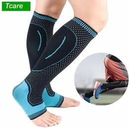 TCare Sports Compression Leg Sleeve Basketball Football Support Running antiskid shin Guard Cycling Leg Warmers Protection 240129