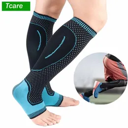 TCARE Sports Compression -nogi Rękaw do koszykówki Basketal Football Calf Wsparcie Prowadzenie Antiskid Shin Guard Cycling Noge Ogrywa ochrona 240129