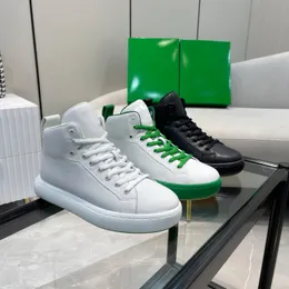 Pillow Sneaker High-Top-Schnürsneaker aus Leder, Designer-Freizeitschuhe für Herren, Flatform-Sneaker, Optikweiß, Parakeet-Plattform, Outdoor-Sport-Sneaker, Größe 38–45