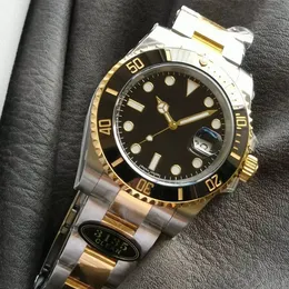 Clean Factory Wysokiej jakości zegarek 116613ln -0001 Watch Black Dial 904 Fine Stal Gold Pasp Pasku Ceramiczna 3135 Automatyczny ruch mechaniczny 40 mm