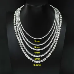 Wuzhou Factory Price Hip Hop Necklace S925 Silver with Gra Vvs Moissanite Cuban Link 2mm - 6.5mm Moissanite Tennis Chain Jewelry