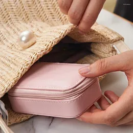 Jewelry Pouches Necklace Case Ring Holder PU Leather Package Display Box Earrings Storage Boxes