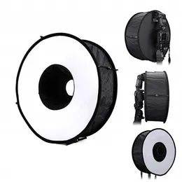 45 cm Ring Softbox 18 "Easy-folded Reflector Speedlight Round Flash Light Photography Shoot Soft Box Foldbar Soft Flash Light Diffuser för Canon Nikon Sony Cameras