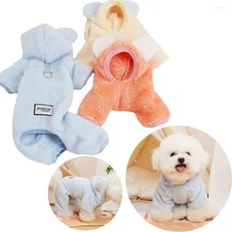 Cão vestuário inverno jumpsuit cor sólida macio design design pet filhote de cachorro pijama gato camisola camiseta adequado para chihuahua poodle