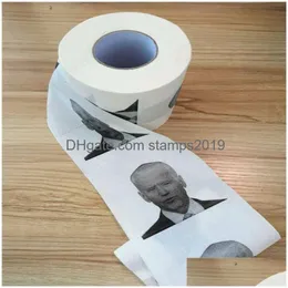 Tissue Boxes Napkins Novelty Joe Biden Toilet Paper Roll Funny Humour Gag Gifts Kitchen Bathroom Wood Pp Printed Toilets Papers Na Dhbiu