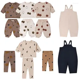 Set di abbigliamento EnkeliBB Baby Winter Lovely Felpa e pantaloni Cute Moon Apple Stampa vestiti Abiti Ragazze Ragazzo Bambino Designer