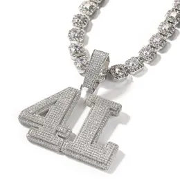 Collane con ciondolo Lettere personalizzate in grassetto Collana con nome Micro pavé di zirconi Catena Gioielli hiphop Pendenti con consegna a goccia Dhleb