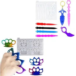 Finger Tiger Silicone Mold DIY Crystal Droper Ring Cover Spegel Face Defense Magic Stick Keychain 9DO1