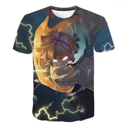 T-shirt da uomo Anime Demon Slayer Kimetsu No Yaiba Camicia 3D Stampa Tshirt Cosplay Tanjirou Nezuko T-shirt allentata unisex Manica corta