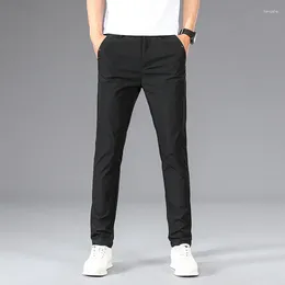 Men's Pants Mens Elastic Quality Casual For Loose Slim Fit Straight Fashion Comfortable Cotton Sports