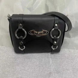 Niszowa matowa czarna torba motocyklowa Viviane Westwood skórzana torebka torebki torby na ramię Crossbody Torka Messenger 240123