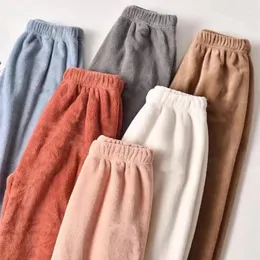 Indumenti da notte da donna Pantaloni invernali addensati caldi di flanella Pantaloni del pigiama Abbigliamento da salotto in pile corallo