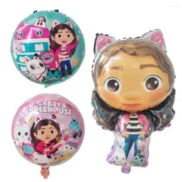 Decoração de festa Gabby Dollhouse Foil Balão Menina Aniversário Baby Chuveiro Suprimentos Infláveis ​​Globos de Ar Brinquedos