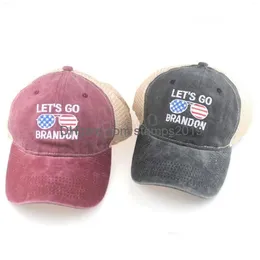 Cappello da favore di partito Lets Go Brandon Stampato Uomo Donna Berretti da baseball Elezione Presidente Joe Biden Cappello regolabile Moda Casual Cappello sportivo Dhcwu