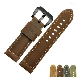 Uhrenarmbänder für Panerai-Lederarmband-Zubehör, modisches, mattes, grobes Erz mit einer Breite von 18 mm, 20 mm, 22 mm und 24 mm