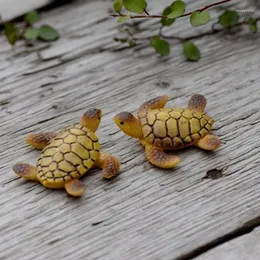 Dekoracyjne figurki 2PCS/Zestaw Mini Turtle Miniaturowe ozdoby krajobrazowe Wróżki Ogrodowe Dekoracje Bonsai