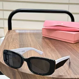 Desginer Miui Miui sunglasses 23 New Letter Leg Sunglasses with High-end Feel Miao Family Black and White Dual Color Legs Fashionable Sunglasses for Women 08y