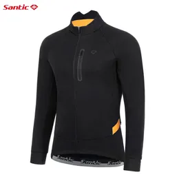 Santic Men Cycling Jackets Winter Outdoor Bicycle Coat Windproof Plus Velvet Thicken Protective Tops Sportswear Asian Size 240129