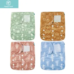 Happyflute OS Pocket Diaper 4pc/set قابلة للاستعمال القابلة لإعادة الاستخدام البسيط Ecologist Print Print Diaper Cover Cover 240119