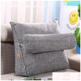 Almofada / travesseiro decorativo Triângulo Encosto Almofada Algodão Linho Escritório Decoração de casa para sofá Almofadas Cama Descanso Leitura Suporte para costas L Dhjkn