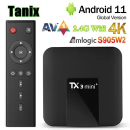 TANIX TX3 미니 TV 박스 Android11 ​​Amlogic S905W2 2GB RAM 16GB ROM AV1 24G WIFI 4K HD 스마트 미디어 플레이어 Set Top 240130