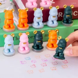 Party Favor 12Pcs Cute Round Cartoon Children Puzzle Bear Stamp Kindergarten Teacher Reward Toys Kids Birthday Gifts