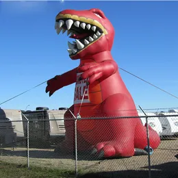 8mH (26ft) With blower wholesale Advertising red giant inflatable dinosaur decoration for outdoor event promotional oxford animal cartoon