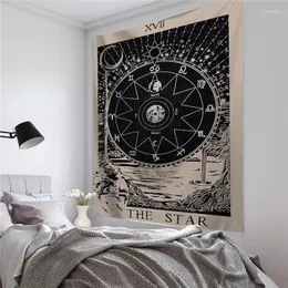 Tapestries Tarot Card Tapestry Wall Hanging Amstrolege Dervination Disterpread Beach Mat Plannet Art Home Decoration